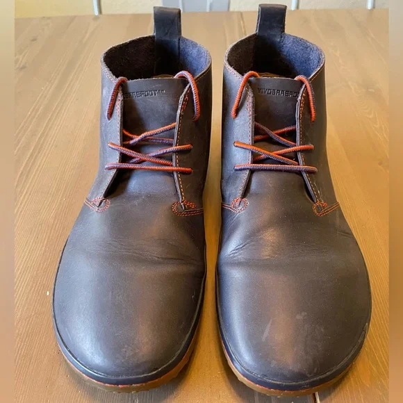 Vivo Barefoot Gobi 2 Urban Dark Blue with Red Stitching Leather Boots - Size 12 - Picture 4 of 10